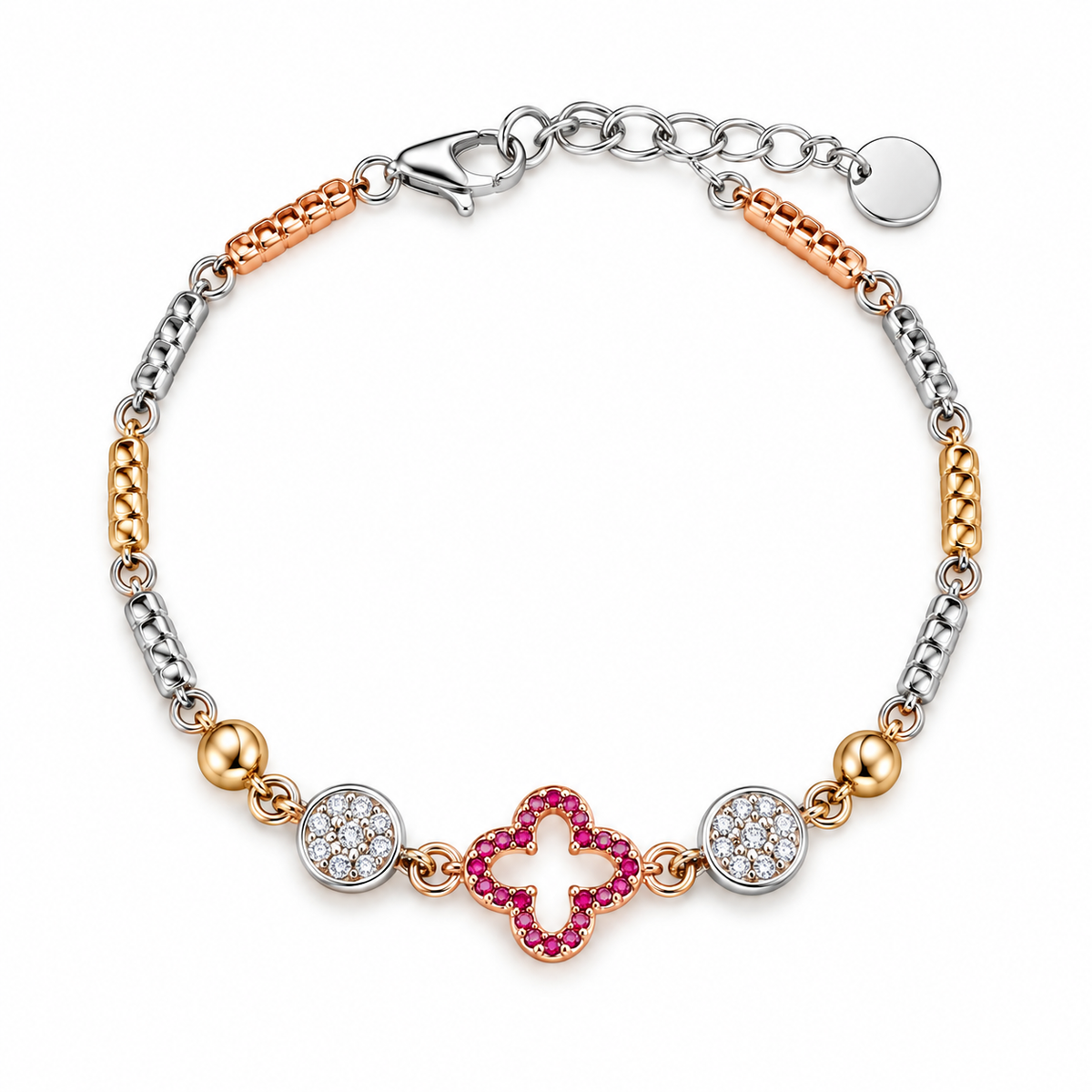 Ruby Clover Radiance Bracelet