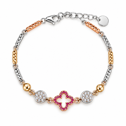 Ruby Clover Radiance Bracelet